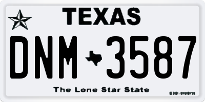TX license plate DNM3587
