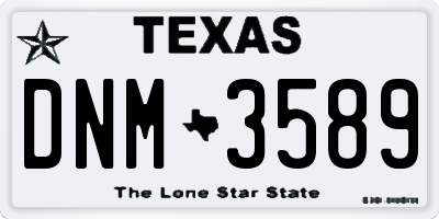 TX license plate DNM3589
