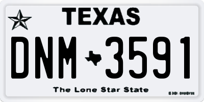 TX license plate DNM3591