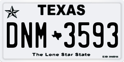 TX license plate DNM3593