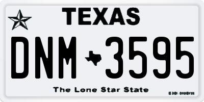 TX license plate DNM3595