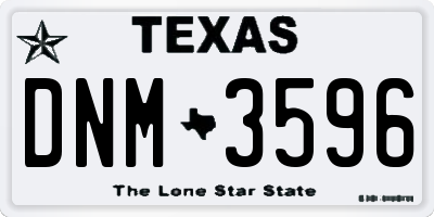 TX license plate DNM3596