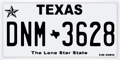 TX license plate DNM3628