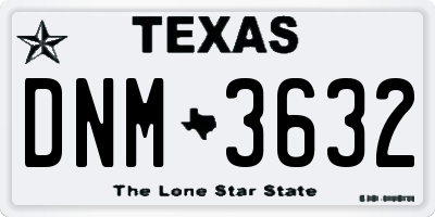 TX license plate DNM3632