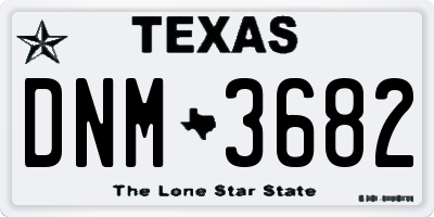 TX license plate DNM3682
