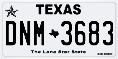 TX license plate DNM3683