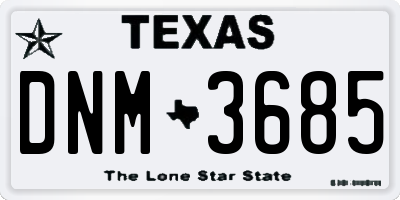 TX license plate DNM3685