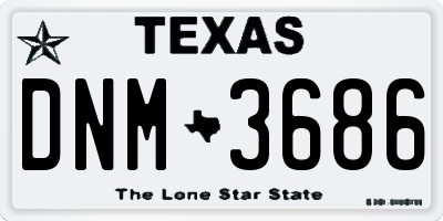 TX license plate DNM3686
