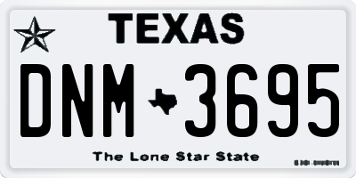 TX license plate DNM3695