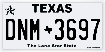 TX license plate DNM3697