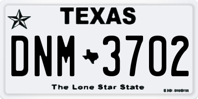 TX license plate DNM3702