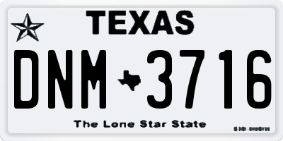 TX license plate DNM3716