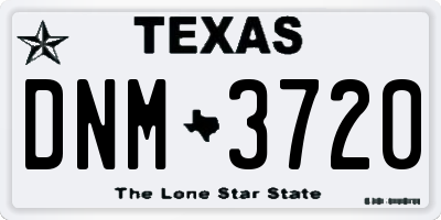 TX license plate DNM3720