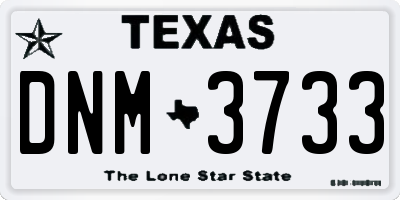 TX license plate DNM3733