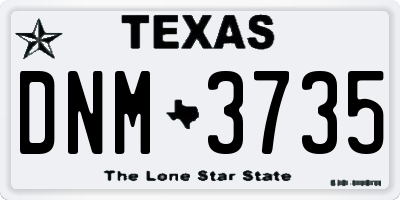 TX license plate DNM3735