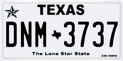 TX license plate DNM3737