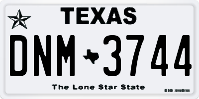 TX license plate DNM3744