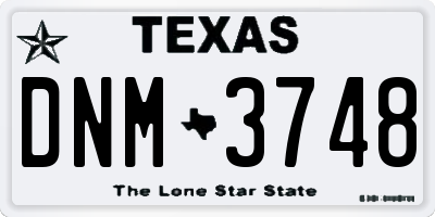 TX license plate DNM3748