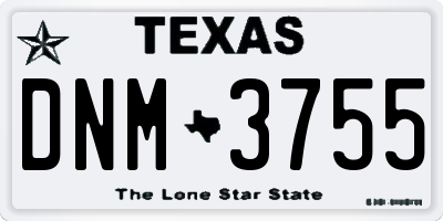 TX license plate DNM3755
