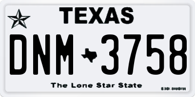 TX license plate DNM3758