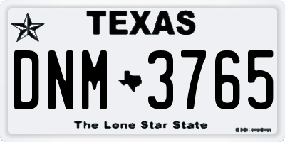 TX license plate DNM3765