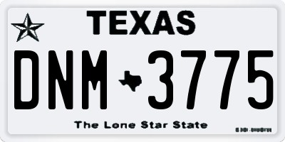 TX license plate DNM3775