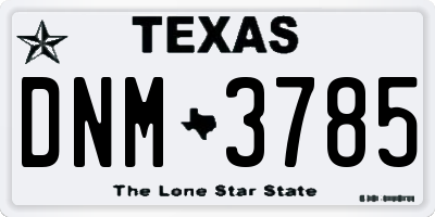TX license plate DNM3785