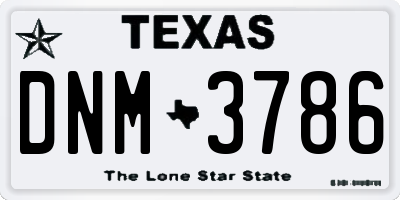 TX license plate DNM3786