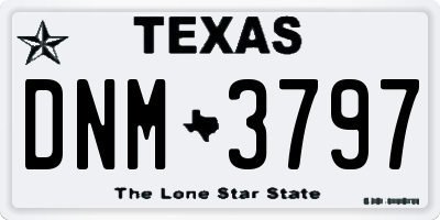TX license plate DNM3797