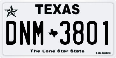TX license plate DNM3801