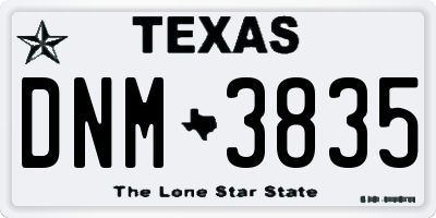 TX license plate DNM3835