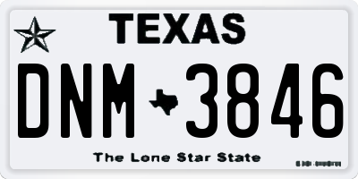 TX license plate DNM3846