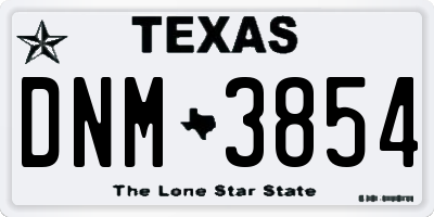 TX license plate DNM3854