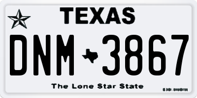 TX license plate DNM3867