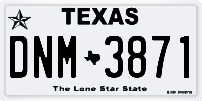 TX license plate DNM3871
