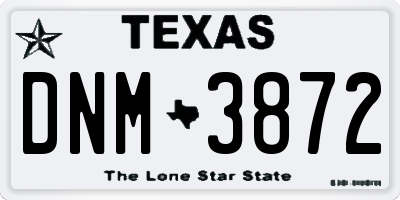 TX license plate DNM3872