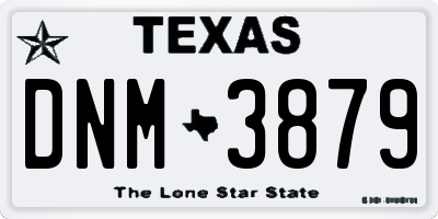 TX license plate DNM3879