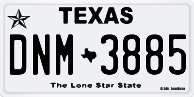 TX license plate DNM3885