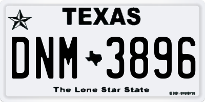 TX license plate DNM3896