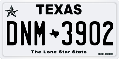 TX license plate DNM3902