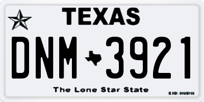 TX license plate DNM3921