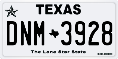 TX license plate DNM3928
