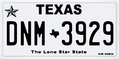TX license plate DNM3929
