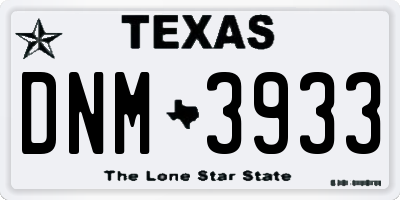 TX license plate DNM3933