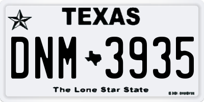 TX license plate DNM3935