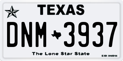 TX license plate DNM3937