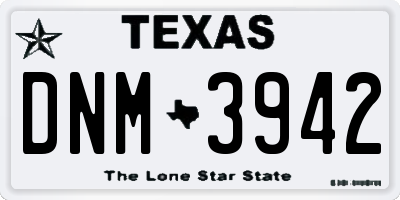 TX license plate DNM3942