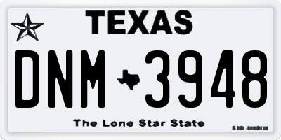 TX license plate DNM3948