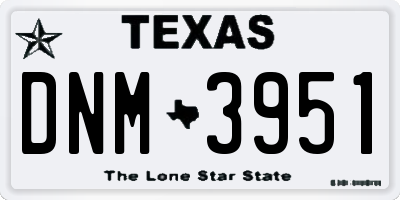 TX license plate DNM3951