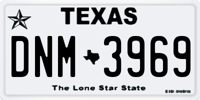 TX license plate DNM3969